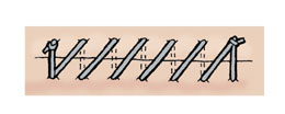 a continuous stitch.